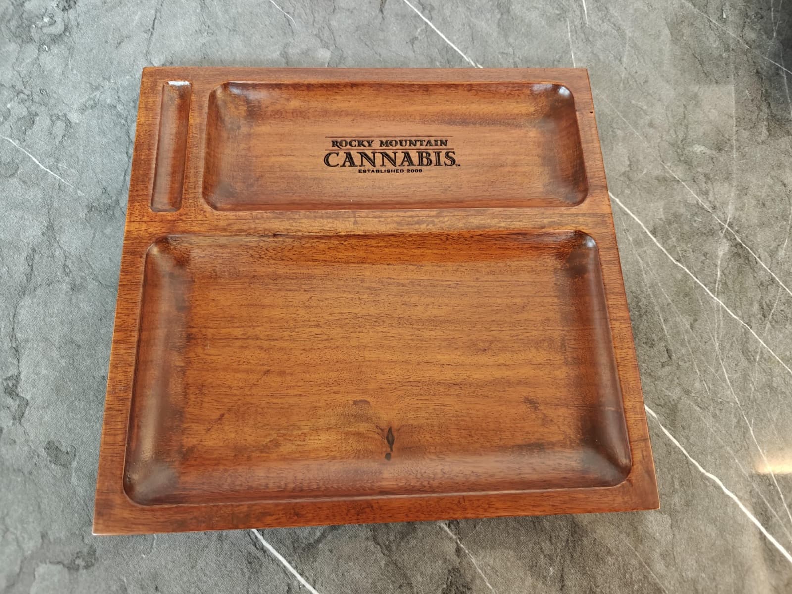 Wooden Rolling Tray Set — Laser-engraved hardwood · magnetic lid