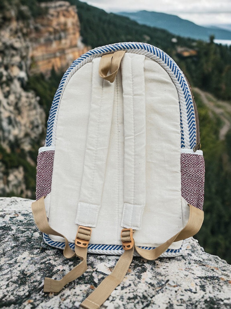 Hemp backpack with printed logo