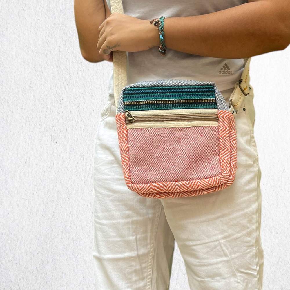 Hemp crossbody sling bag